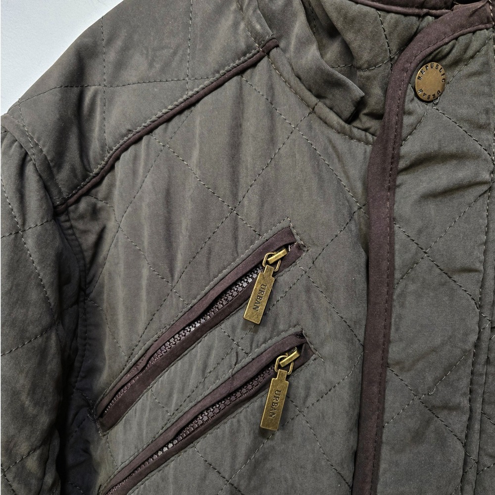Mens XL Quilted Barn Chore Field Jacket Coat Brown Equestrian Hunting Heritage‎ - Picture 5 of 10